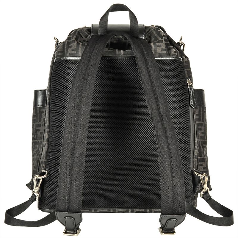 Fendi Strike Large Zucca Backpack 7vz056ag0mf0npn Black FF Jacquard