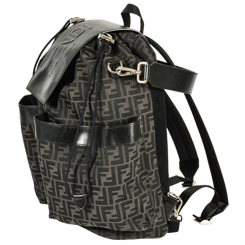 Fendi Strike Large Zucca Backpack 7vz056ag0mf0npn Black FF Jacquard