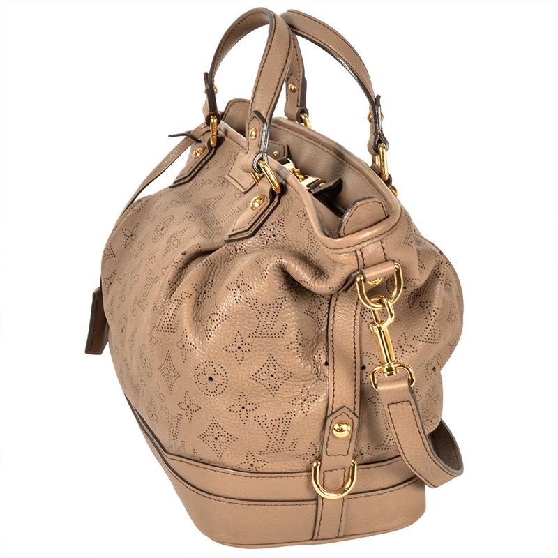 Louis Vuitton Stella PM Tote Bag Monogram Mahina M93175 Beige Poodle Ar1160