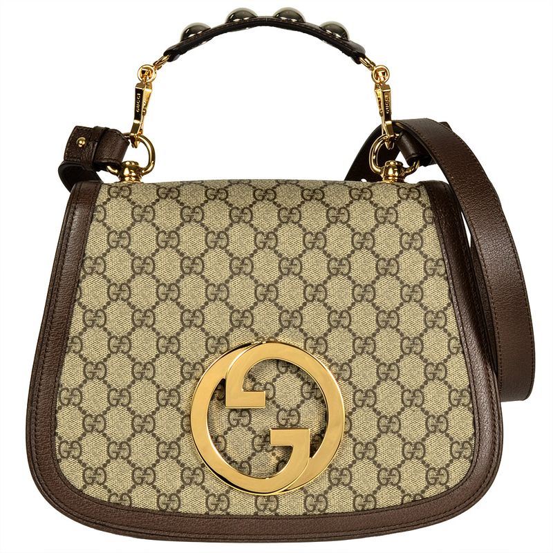 Gucci Blondi 2WAY Shoulder Bag GG Supreme Canvas 721172 Beige Gold Hardware
