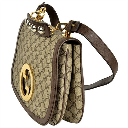 Gucci Blondi 2WAY Shoulder Bag GG Supreme Canvas 721172 Beige Gold Hardware