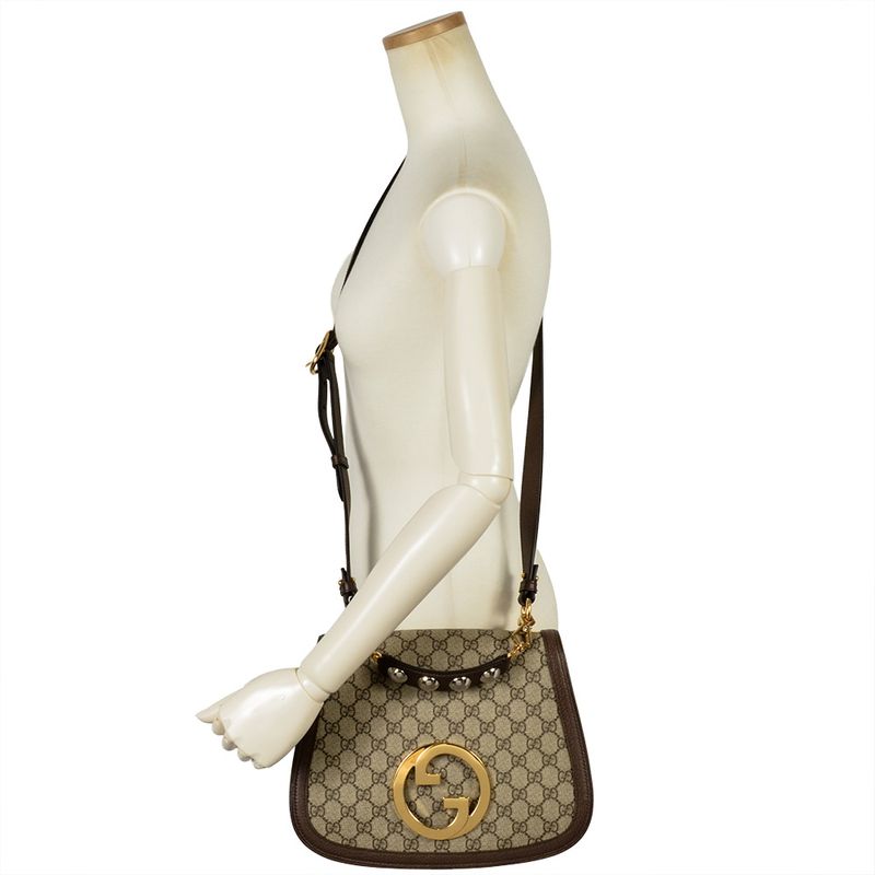 Gucci Blondi 2WAY Shoulder Bag GG Supreme Canvas 721172 Beige Gold Hardware