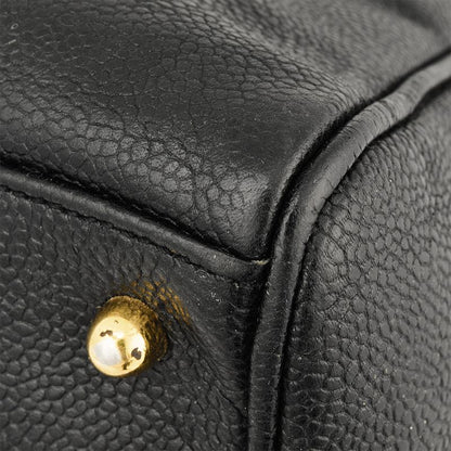 Chanel Handbag Caviar Skin Black Gold Hardware Coco Mark