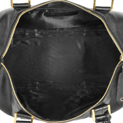 Chanel Handbag Caviar Skin Black Gold Hardware Coco Mark