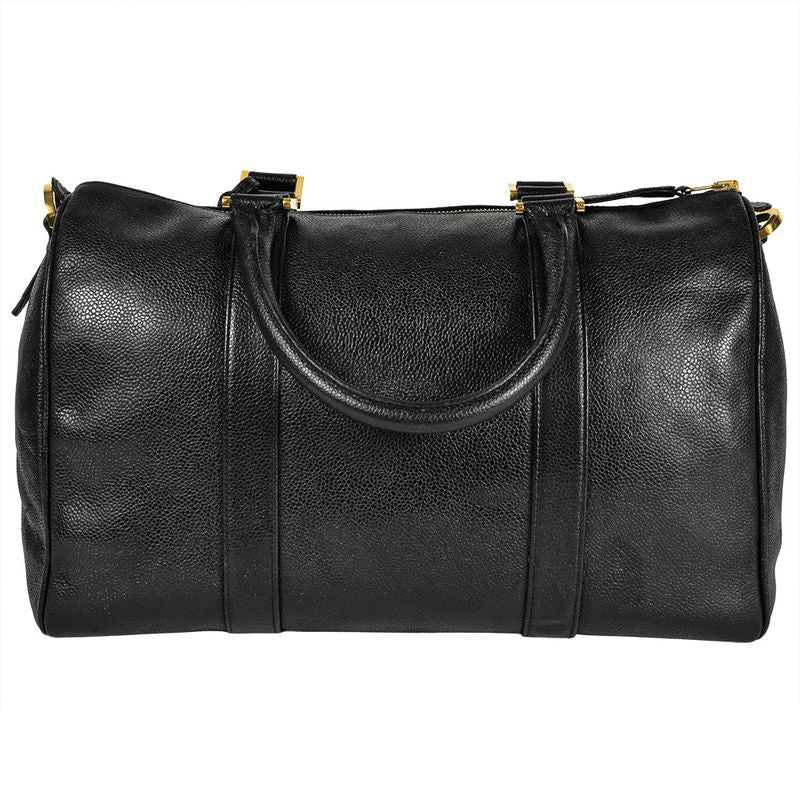 Chanel Handbag Caviar Skin Black Gold Hardware Coco Mark