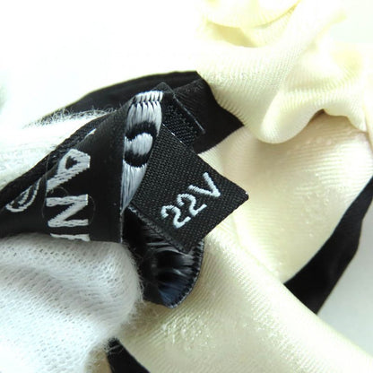 CHANEL 22V Aa7530 100% Silk Ribbon Logo Camellia Chou Hair Tie Hair Tie Ivory
