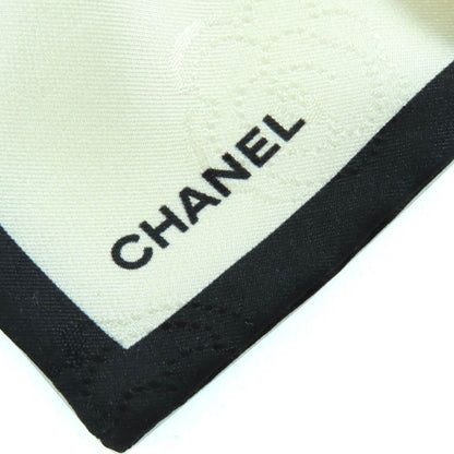CHANEL 22V Aa7530 100% Silk Ribbon Logo Camellia Chou Hair Tie Hair Tie Ivory
