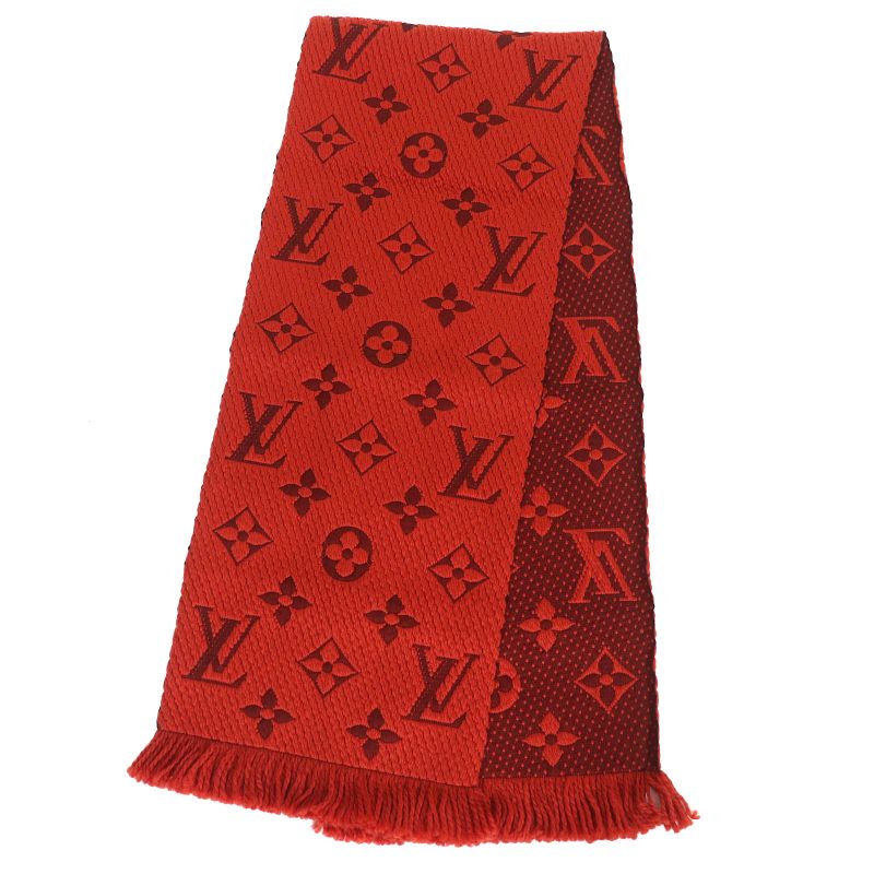 Louis Vuitton M75095 Echarpe - Logomania Wool Silk Scarf Orange With Box Made