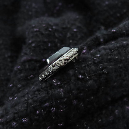 CHANEL P44651 Coco Mark Part Side Zip Sleeveless Tweed Dress Black Purple 42