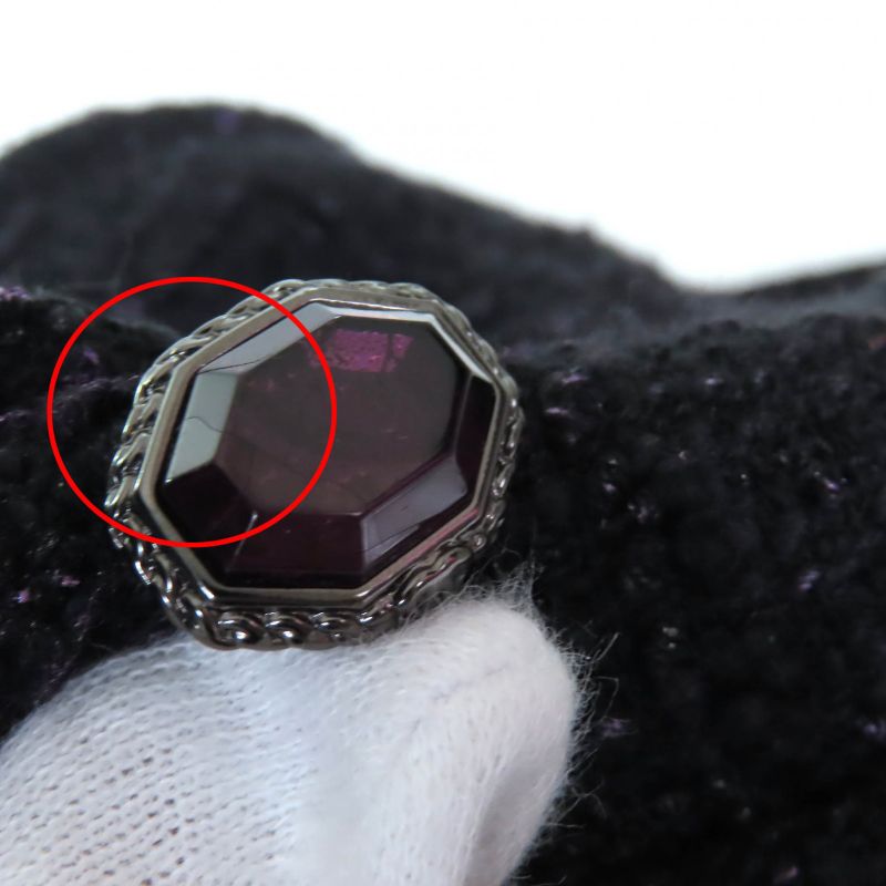 CHANEL P44651 Coco Mark Part Side Zip Sleeveless Tweed Dress Black Purple 42