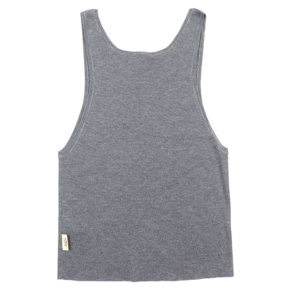 Gucci 23AW 758109 Wool Silk Ribbed Knit Tank Top Sleeveless Top Gray S Made In