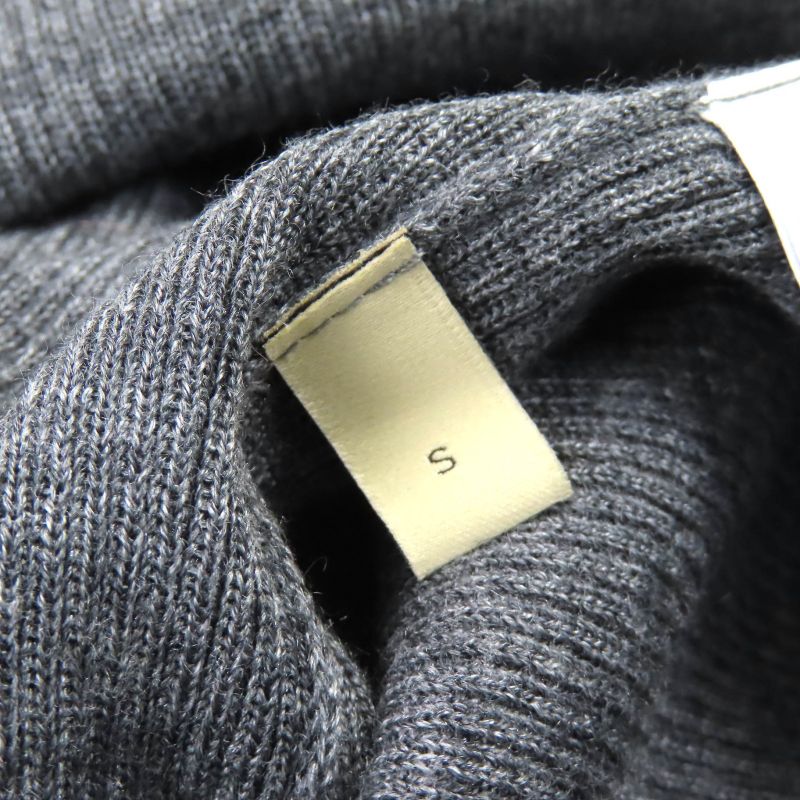 Gucci 23AW 758109 Wool Silk Ribbed Knit Tank Top Sleeveless Top Gray S Made In