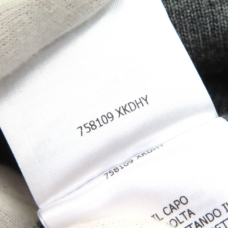 Gucci 23AW 758109 Wool Silk Ribbed Knit Tank Top Sleeveless Top Gray S Made In