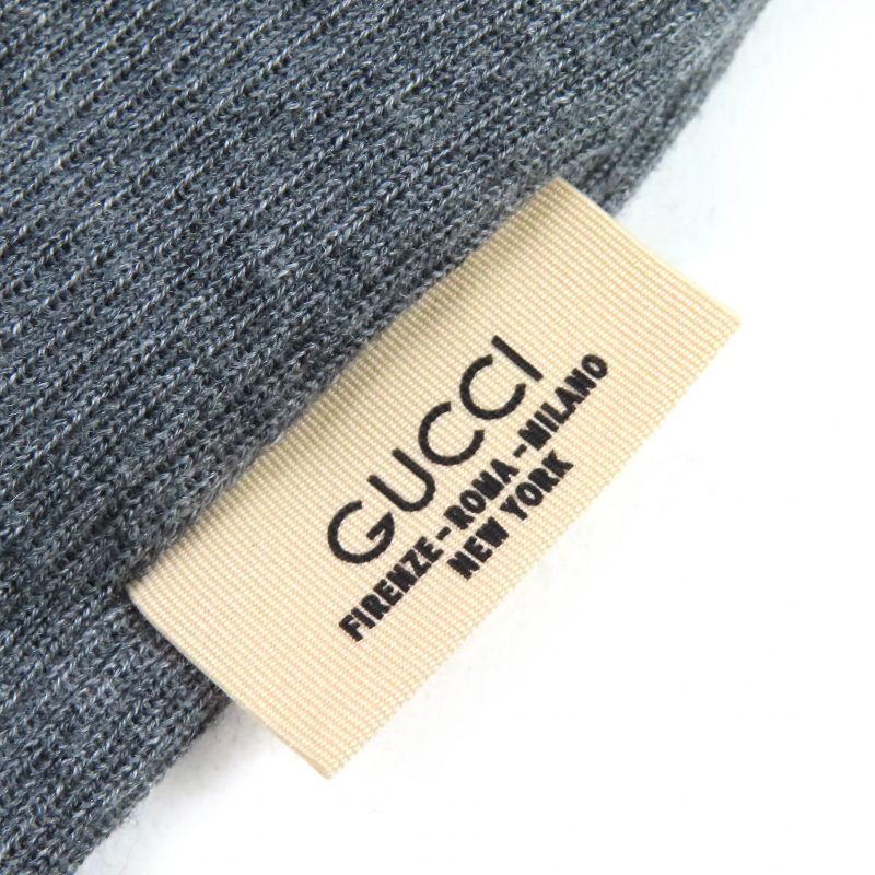 Gucci 23AW 758109 Wool Silk Ribbed Knit Tank Top Sleeveless Top Gray S Made In