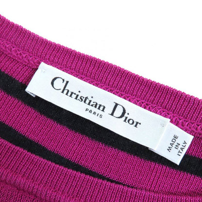 Christian DIOR 23AW 344597am729 Cashmere Silk Blend Signature Logo Striped Long