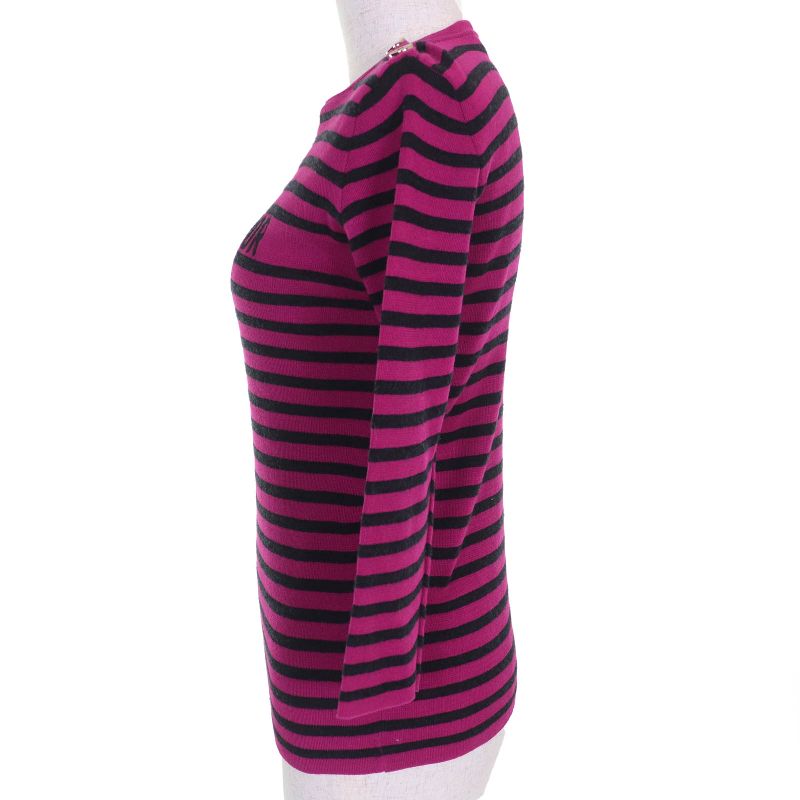 Christian DIOR 23AW 344597am729 Cashmere Silk Blend Signature Logo Striped Long