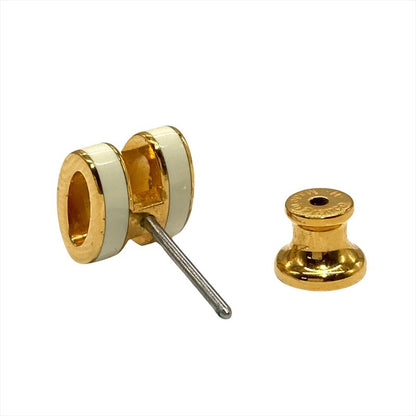 Hermes Mini Pop Ash Earrings Metal White Ladies