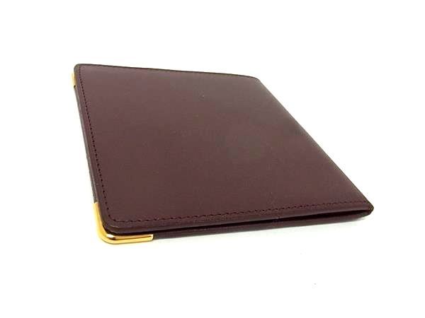 Cartier Must Line Leather Bifold Wallet Billfold Wallet Ladies Men