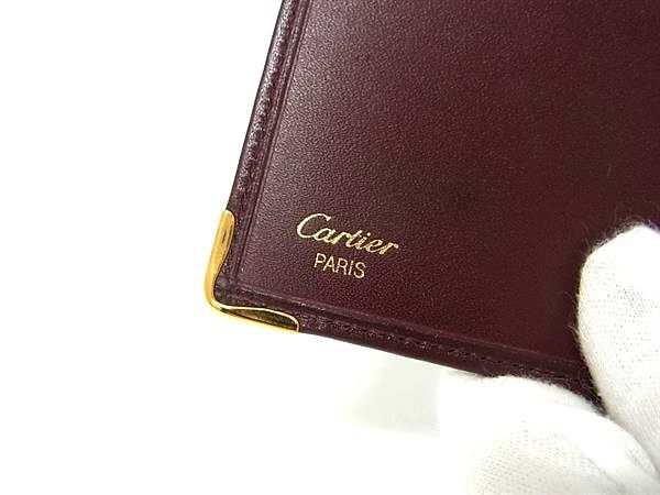 Cartier Must Line Leather Bifold Wallet Billfold Wallet Ladies Men