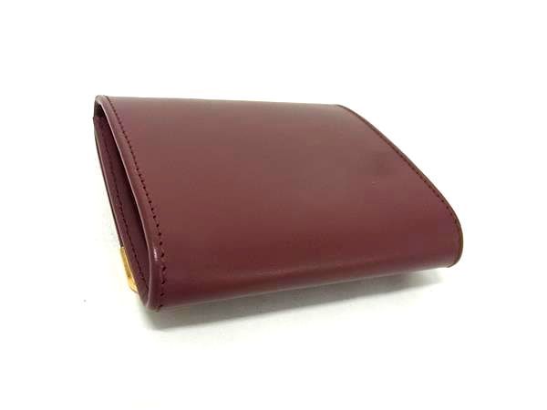 Cartier Must Line Leather Coin Case Coin Purse Wallet Men's Ladies Bordeaux