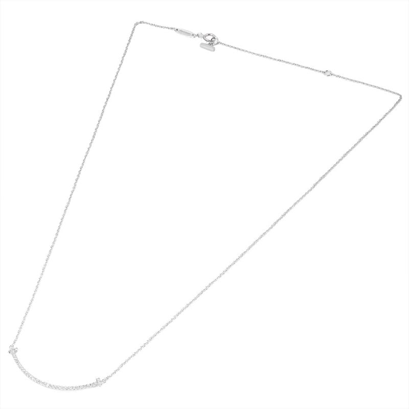 Tiffany & Co Tiffany & Co T-smile Small Necklace Diamond 18K White Gold 27g