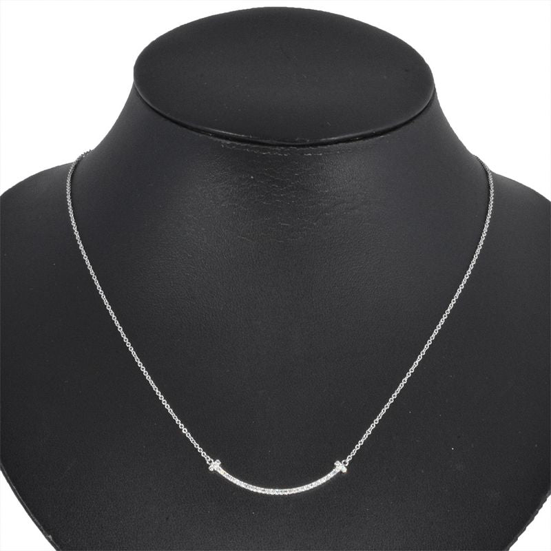Tiffany & Co Tiffany & Co T-smile Small Necklace Diamond 18K White Gold 27g