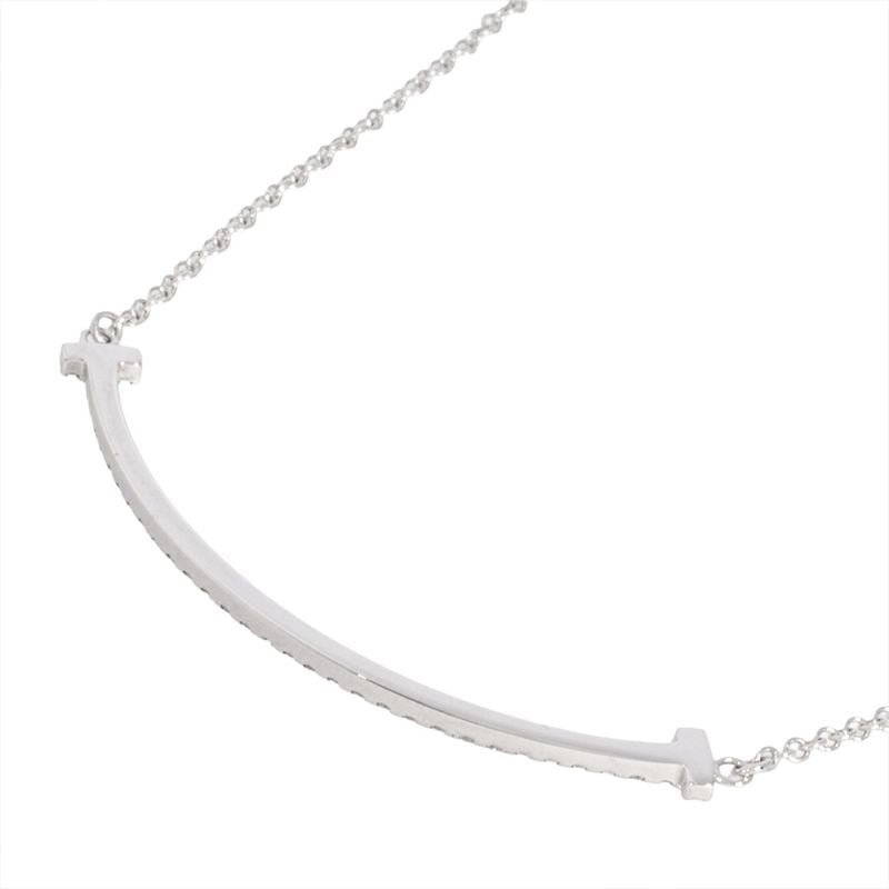 Tiffany & Co Tiffany & Co T-smile Small Necklace Diamond 18K White Gold 27g