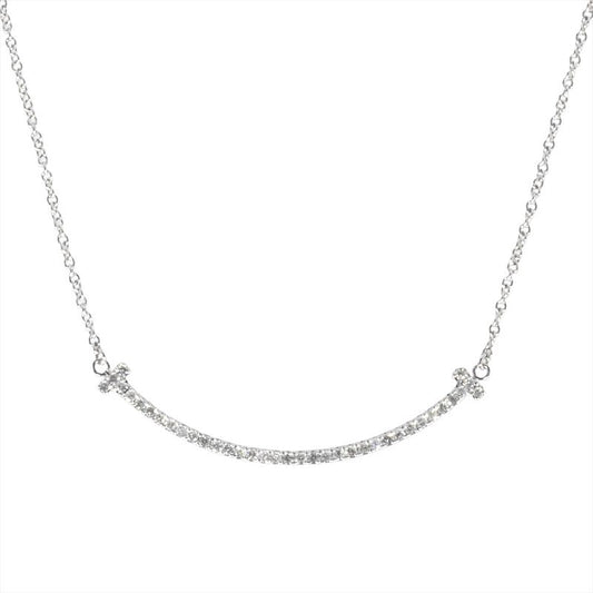 Tiffany & Co Tiffany & Co T-smile Small Necklace Diamond 18K White Gold 27g