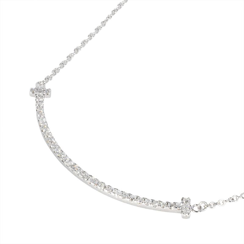 Tiffany & Co Tiffany & Co T-smile Small Necklace Diamond 18K White Gold 27g