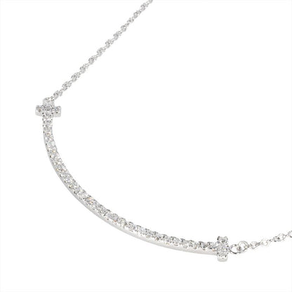 Tiffany & Co Tiffany & Co T-smile Small Necklace Diamond 18K White Gold 27g