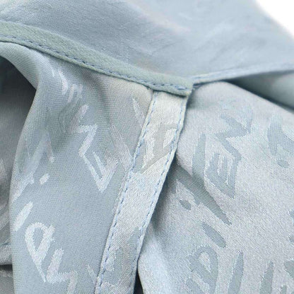 Fendi 22ss Logo Jacquard Silk Bow Tie Blouse Fs7853 Ajdo Sac Blue 40