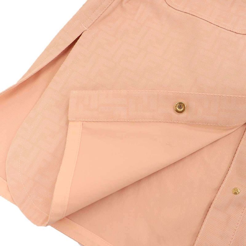 Fendi Zucca Monogram Belted Denim Jacket Flf677 Ak6c Pink 38