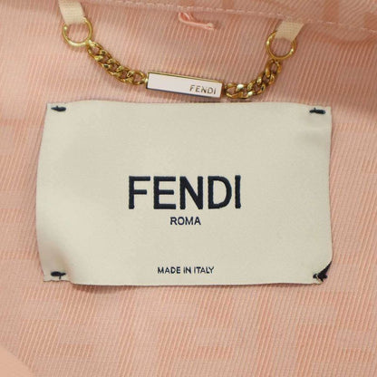 Fendi Zucca Monogram Belted Denim Jacket Flf677 Ak6c Pink 38