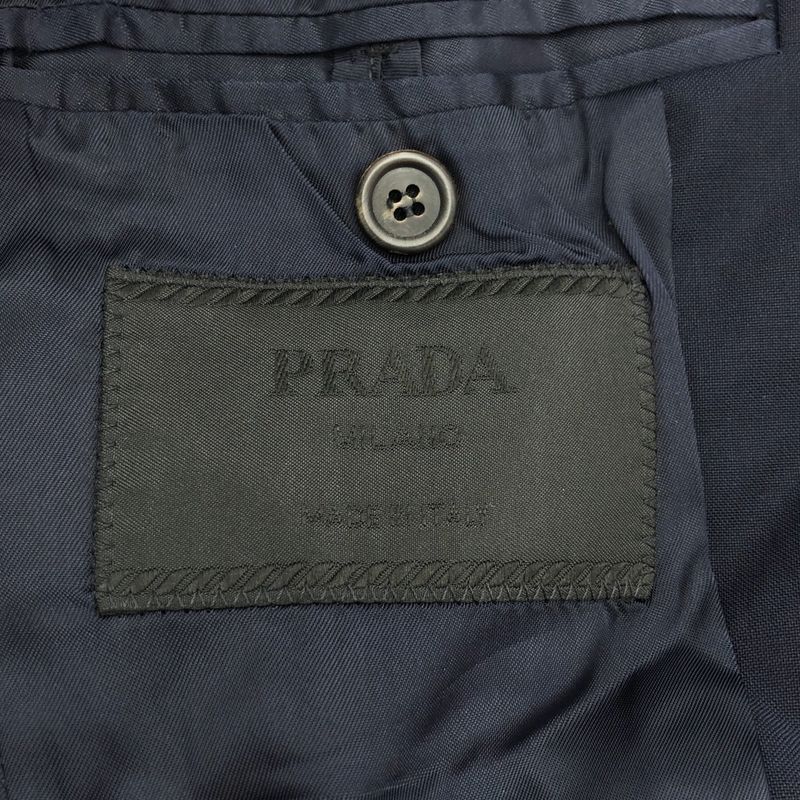 Prada Notched Lapel Wool 2b Set-Up Suit Uaa365 Navy 44