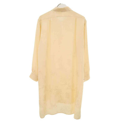 Hermes Silk Long Pullover Shirt Beige 40