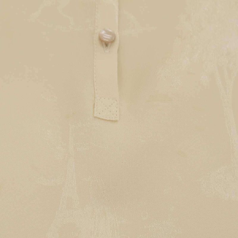 Hermes Silk Long Pullover Shirt Beige 40