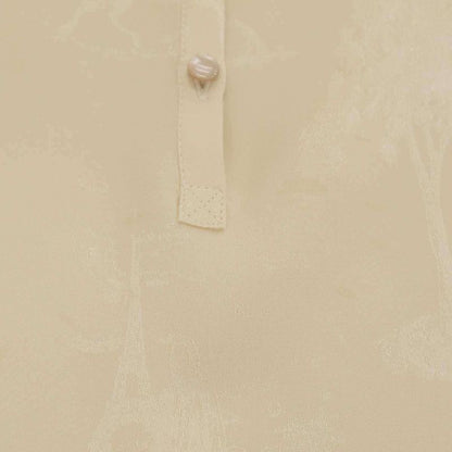 Hermes Silk Long Pullover Shirt Beige 40