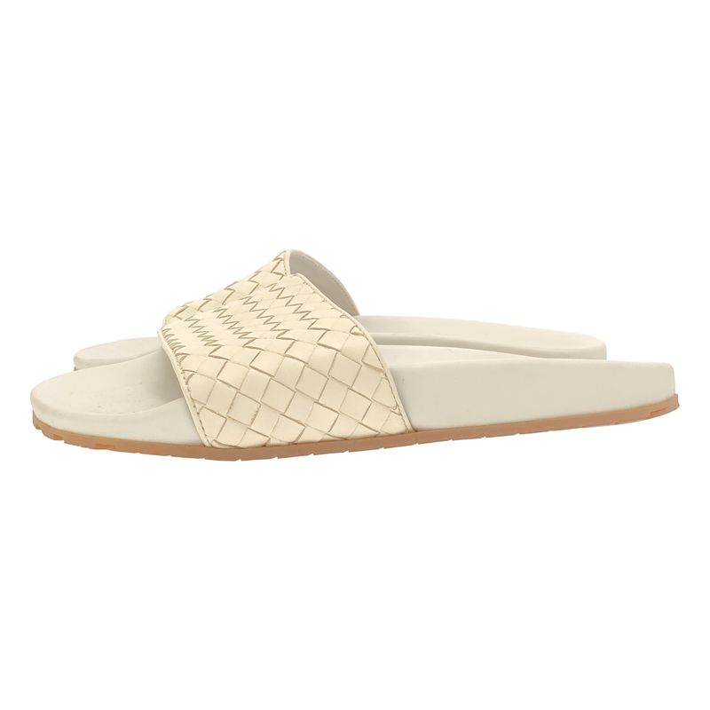 Bottega Veneta Intrecciato Slide Leather Sandals White 38