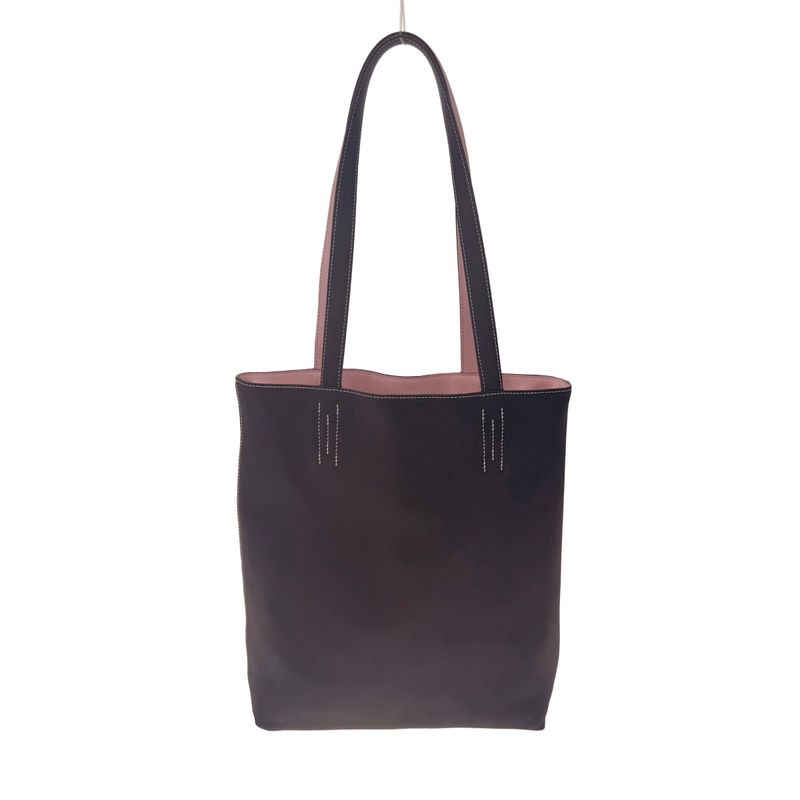 Hermes Neo Double Sens 35 Swift Calfskin Reversible Leather Tote Bag Rose