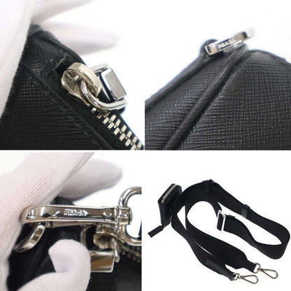 Prada Saffiano Shoulder Bag with Pouch 2vh113 Black