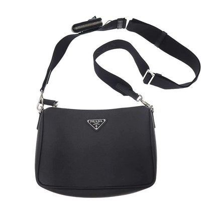 Prada Saffiano Shoulder Bag with Pouch 2vh113 Black