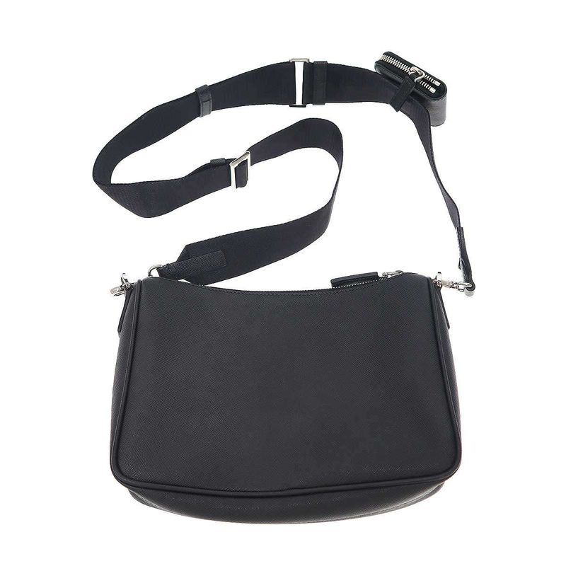 Prada Saffiano Shoulder Bag with Pouch 2vh113 Black