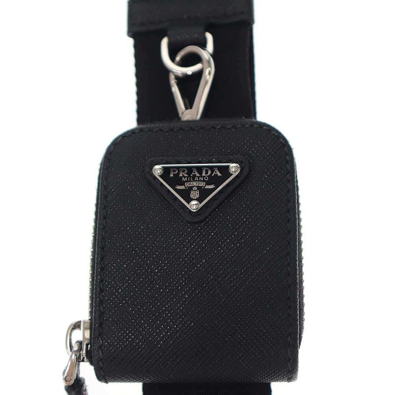 Prada Saffiano Shoulder Bag with Pouch 2vh113 Black