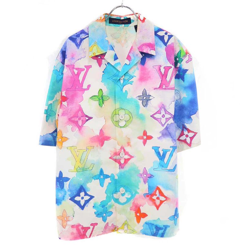 Louis Vuitton 21ss Water Collar Monogram Short Sleeve Shirt Bt3 Hls02w Mix XS