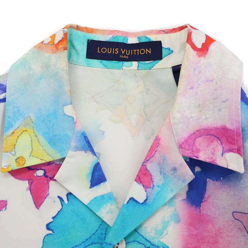 Louis Vuitton 21ss Water Collar Monogram Short Sleeve Shirt Bt3 Hls02w Mix XS