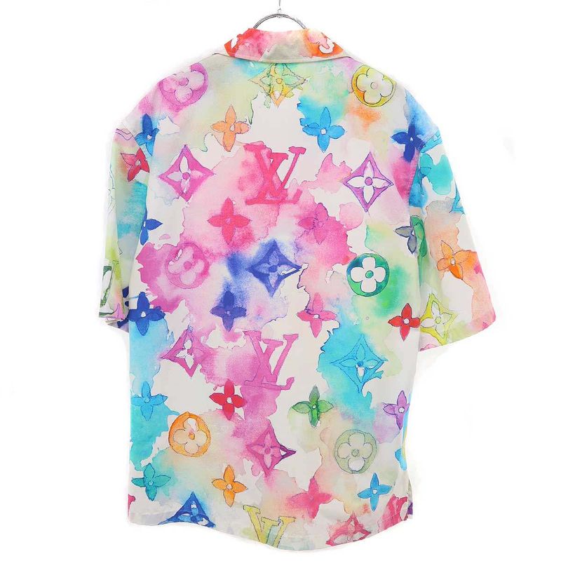 Louis Vuitton 21ss Water Collar Monogram Short Sleeve Shirt Bt3 Hls02w Mix XS