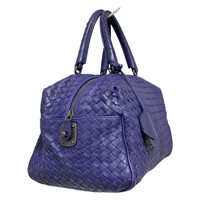 Bottega Veneta Intrecciato Purple Leather Handbag