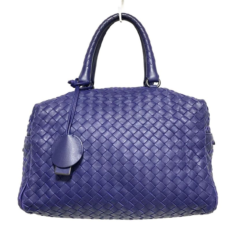 Bottega Veneta Intrecciato Purple Leather Handbag