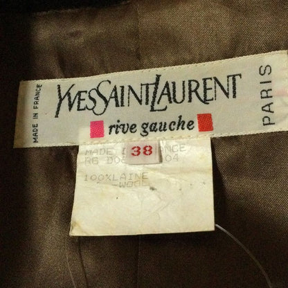 Yves Saint Laurent Rive Gauche Coat Size 38 M Women - Gray Beige And Dark Brown
