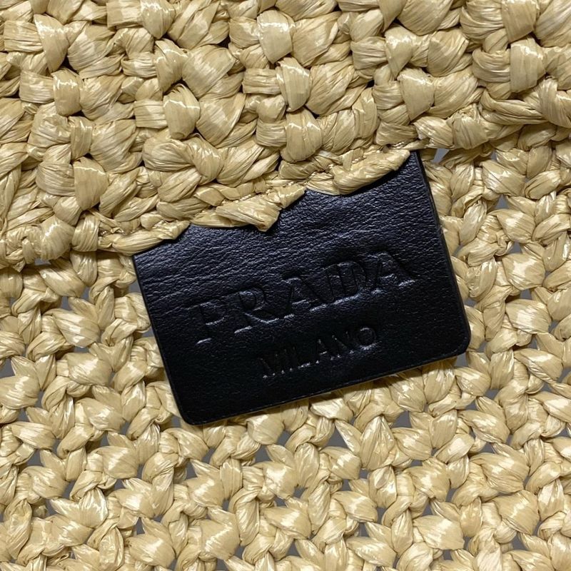 Prada Small Crochet Tote Bag Beige And Black Bag